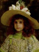 Jean - Andre Rixens Portrait of a young girl oil painting reproduction